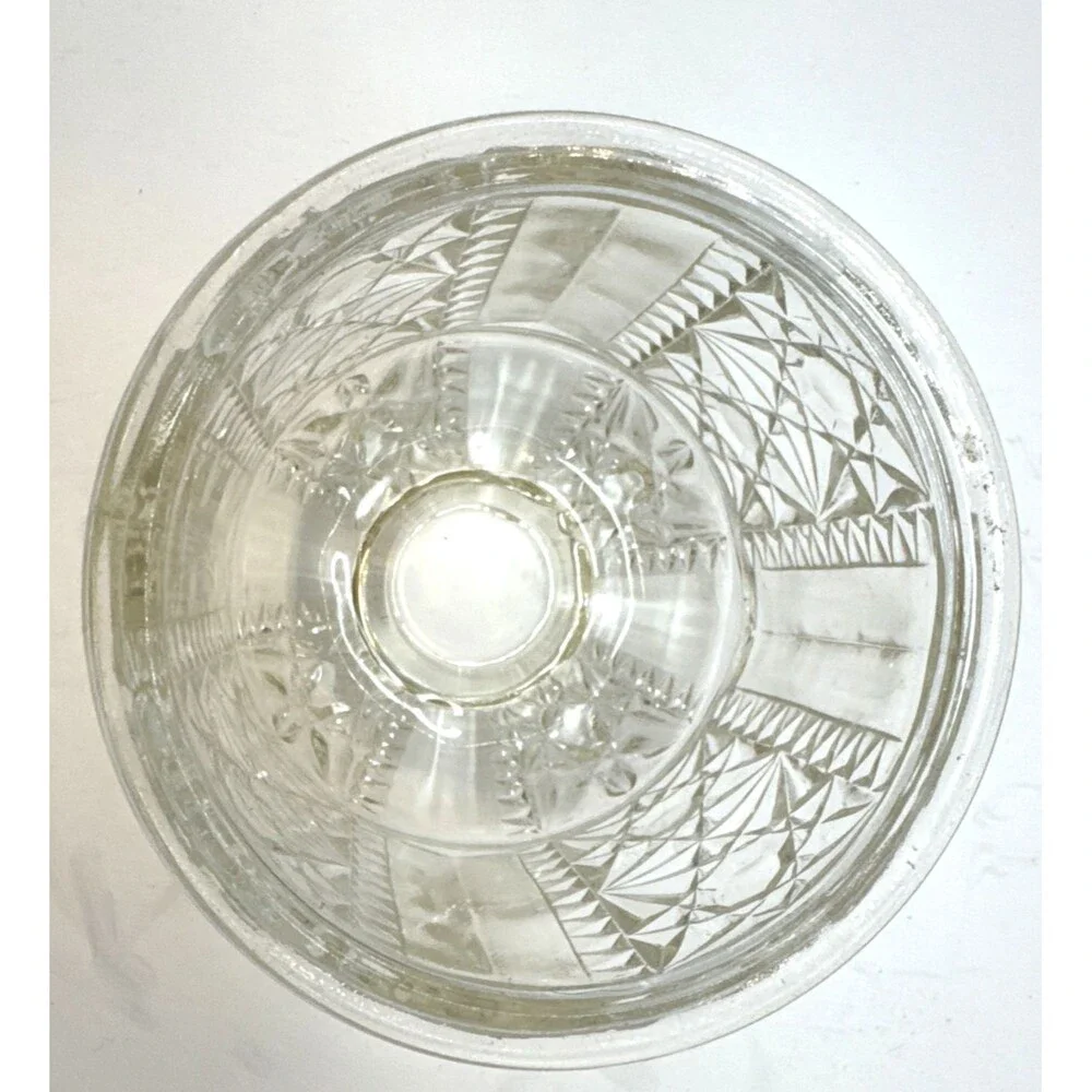 Vintage Indiana Glass Stars And Bars Clear Fairy Lamp Replacement Top Only - Picture 4 of 4